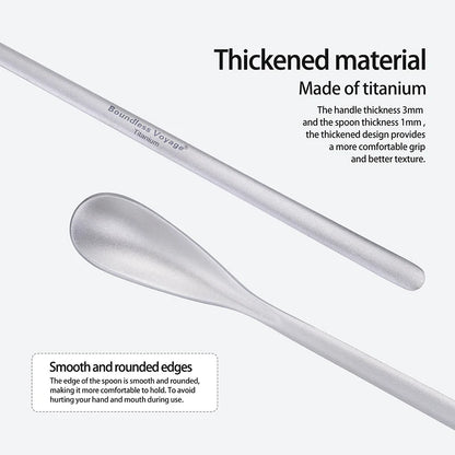 Boundless Voyage Titanium Coffee Spoon Long Handle Tea Spoon Bar Spoon Cocktail Mixing Stirrers for Drink Durable Cutlery Ti1034T / Ti1035T