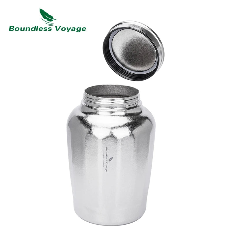 Boundless Voyage Titanium Airtight Storage Canister 3L Large Tea Caddy Leakproof Wide Mouth Sealed Container for Loose Leaf Tea