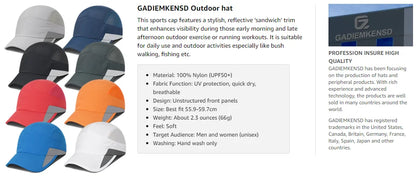 Men Women Running Cap Reflective Breathable Quick Dry Sports Hat Unisex Outdoor Cycling Hiking Adjustable GADIEMKENSD