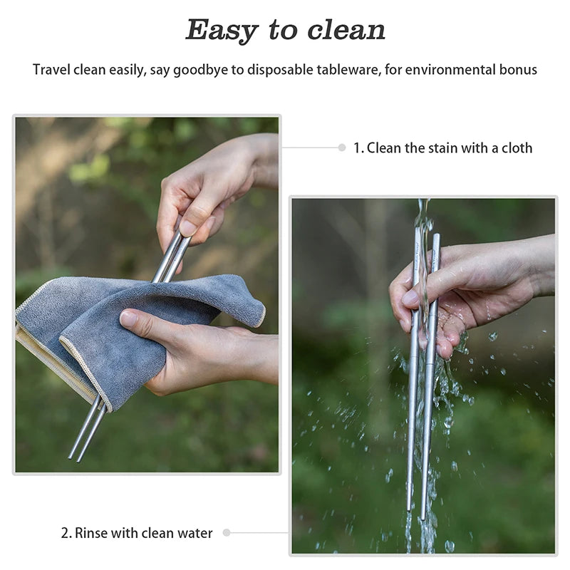 Boundless Voyage Folding Titanium Chopsticks Outdoor Camping Portable Cutlery Travel Picnic Pocket Tableware Metal Utensils Ti1007T