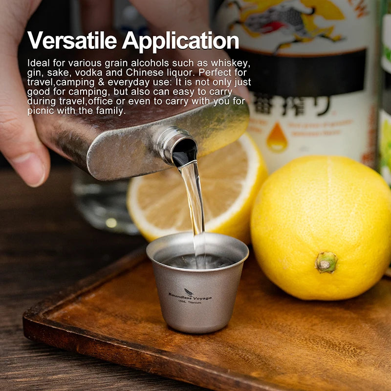 Boundless Voyage Titanium Shot Glass – 15ml, Ergonomic Design, 5 Colors Ti3069D