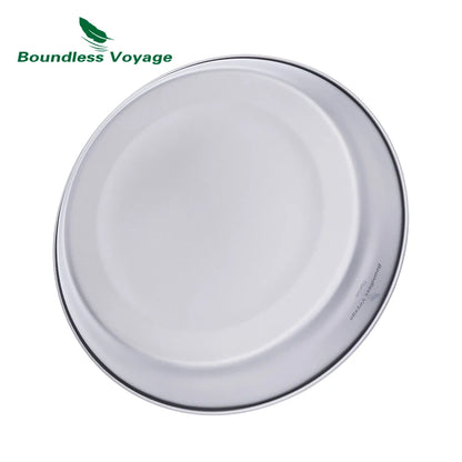 Boundless Voyage Titanium Plates Bowls Set Outdoor Camping Side Dishes Lightweight Tableware for Backpacking Travel Ti1109T