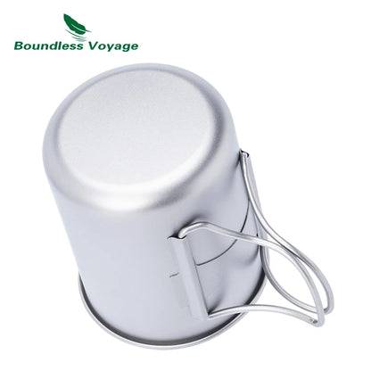 Boundless Voyage 450ml Titanium Cup with Filter Outdoor Camping Tea Coffee Mug Portable Lightweight Tea Maker Travel Drinkware Ti3056D