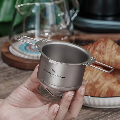 Boundless Voyage Titanium Coffee Drip Filter Ultralight Portable Folding Hanging Ear Mini Hand Brewed Coffee Filter Ti6002P