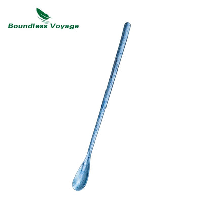 Boundless Voyage Titanium Stirring Spoon Long Handle Tea Coffee Bar Cocktail Mixing Stirrers for Drink Durable Cutlery Ti1034T / Ti1035T