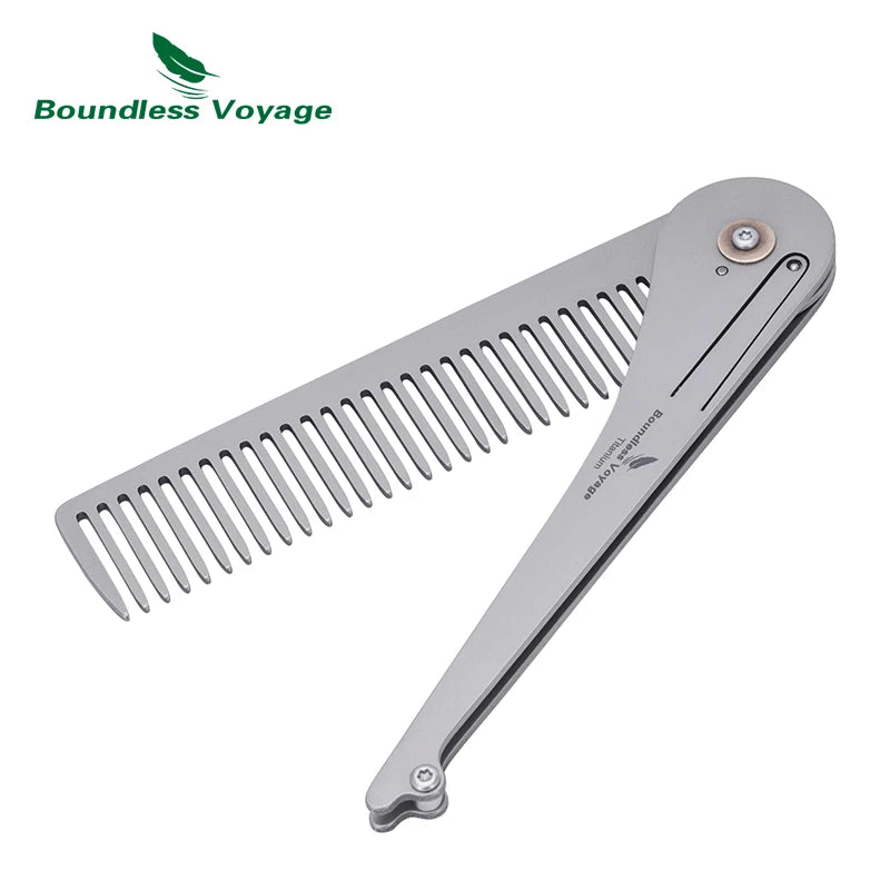 Titanium Foldable Comb Ultra Lightweight Travel Hair Comb, Anti-Static & Portable Pocket Comb for Men Women Ti9011A