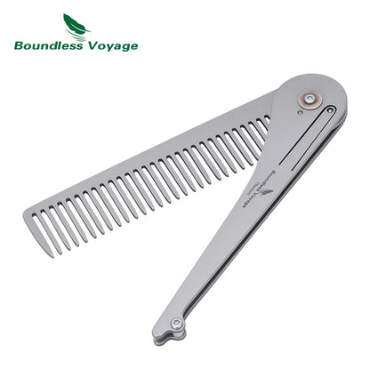 Titanium Foldable Comb Ultra Lightweight Travel Hair Comb, Anti-Static & Portable Pocket Comb for Men Women Ti9011A