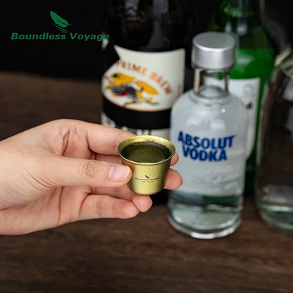 Boundless Voyage Titanium Shot Glass – 15ml, Ergonomic Design, 5 Colors Ti3069D