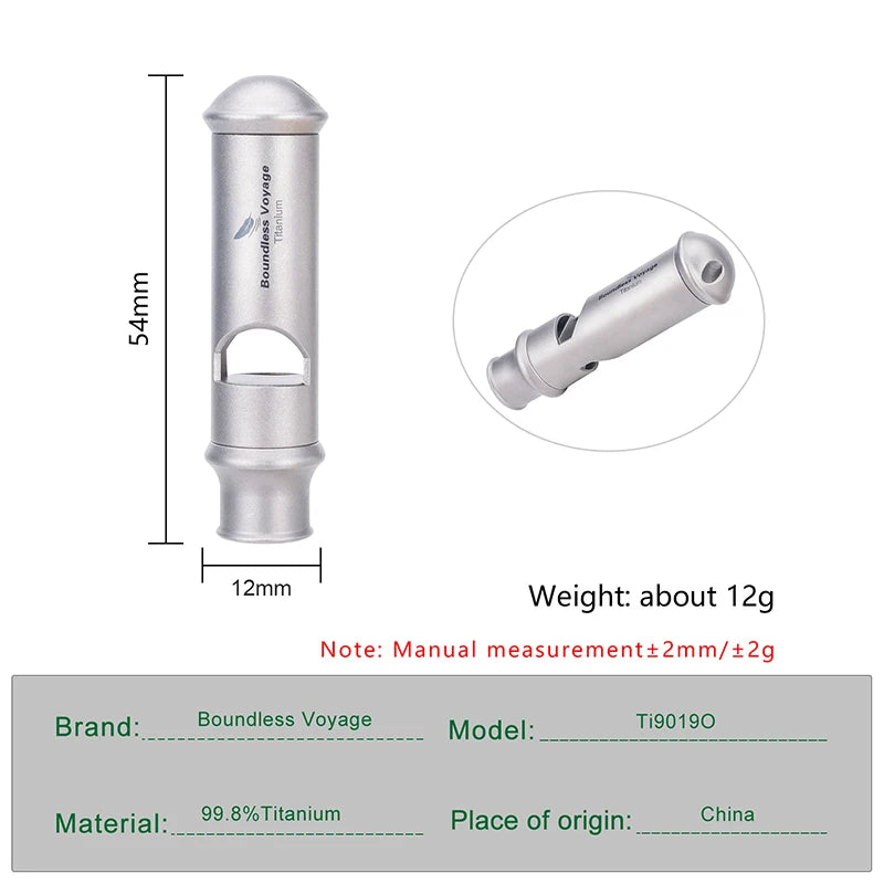 Titanium Emergency Whistle Survival Safety Gear Camping Signal Whistle with Lanyard Loud
