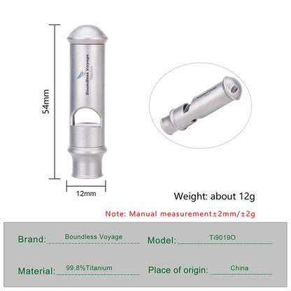 Titanium Emergency Whistle Survival Safety Gear Camping Signal Whistle with Lanyard Loud