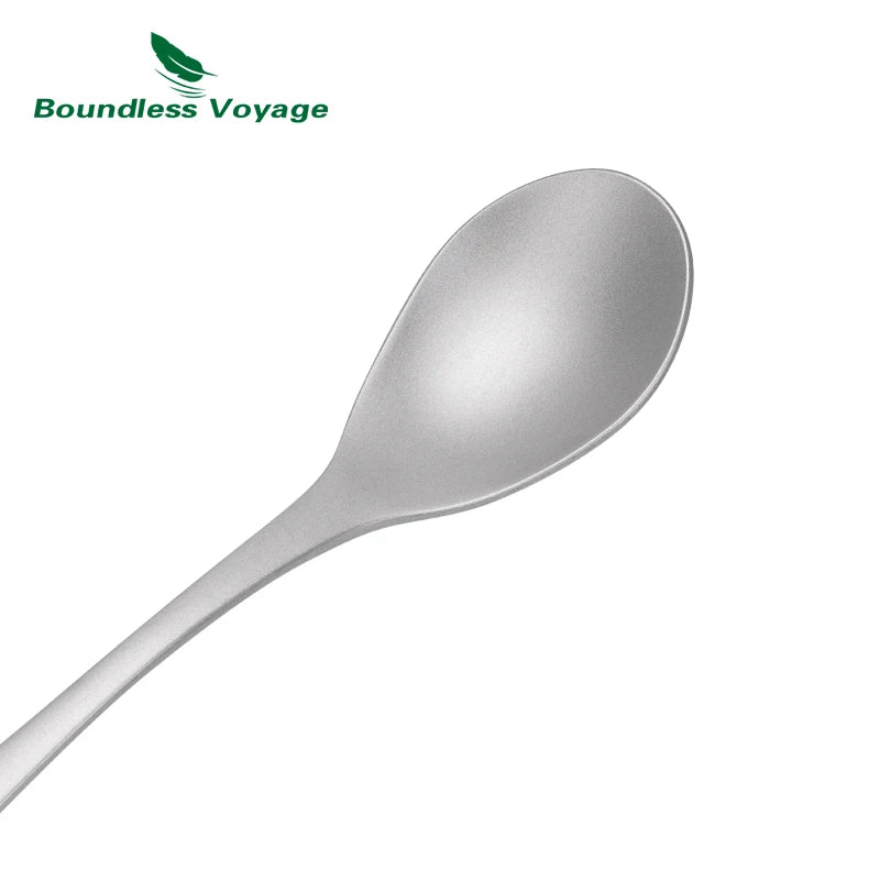 Boundless Voyage Titanium Camping Cutlery Set Utility Fork Spoon Travel Utensils for Outdoor Hiking Backpacking Home Used Ti1055A