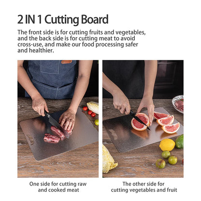 Boundless Voyage Metal Chopping Board Multifunctional Lightweight Cutting Board for Kitchen with Hanging Hole Ti5006P