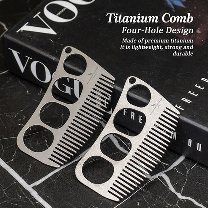 Boundless Voyage Titanium Comb – Four-Hole Design, Anti-Static, 3 Finishes Ti9011C