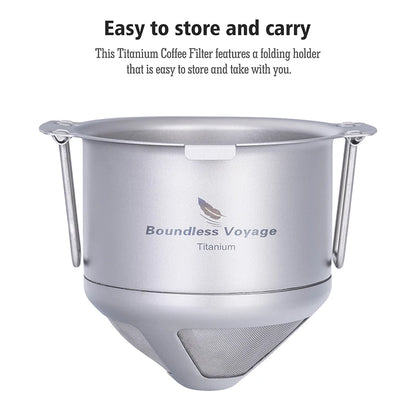 Boundless Voyage Titanium Coffee Drip Filter Ultralight Portable Folding Hanging Ear Mini Hand Brewed Coffee Filter Ti6002P
