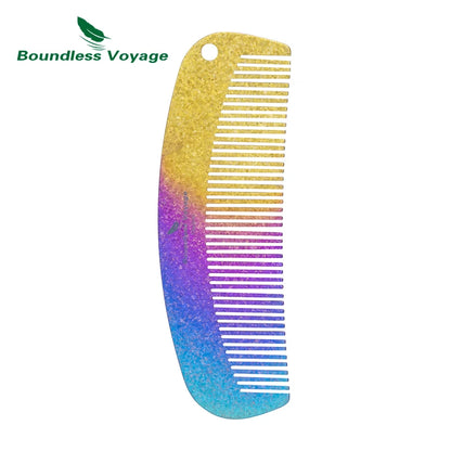 Boundless Voyage Titanium Hair Beard Comb Anti-Static Pocket Comb for Unisex, 2mm Thick, for Home Travel Ti9011B