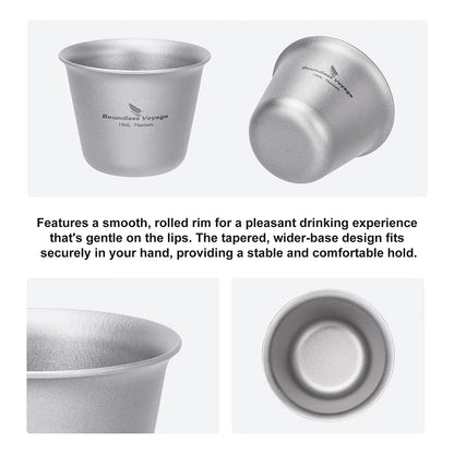 Boundless Voyage Titanium Shot Glass – 15ml, Ergonomic Design, 5 Colors Ti3069D