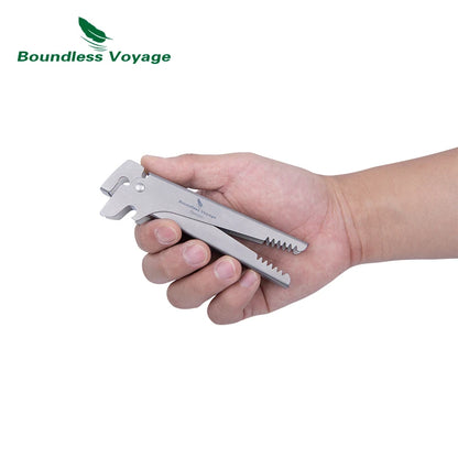 Boundless Voyage Titanium Hot Plate Gripper Anti-Scalding Bowl Dish Clips Non-Slip Tongs Clamp Multifunctional Kitchen Tool Ti1015T