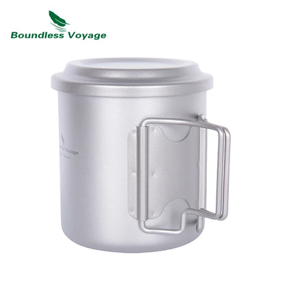 Boundless Voyage 420ml Titanium Mug with Strainer & Lid Lightweight Camping Single Layer Tea Cup with Filter Outdoor Drinkware Ti3054D