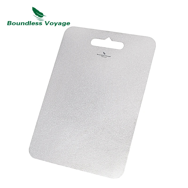 Boundless Voyage Pure Titanium Cutting Board Multifunctional Chopping Board for Kitchen Lightweight Camping Cutting Mat Ti5009P