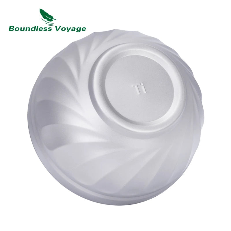Boundless Voyage Titanium Double-Wall Bowl Set – 500ml + 800ml, Magnolia Embossed, Anti-Scald Ti1168T/Ti1169T