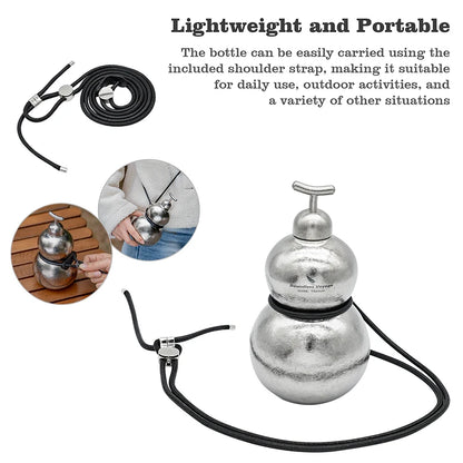 unique-titanium-gourd-shaped-flask-with-shoulder-strap