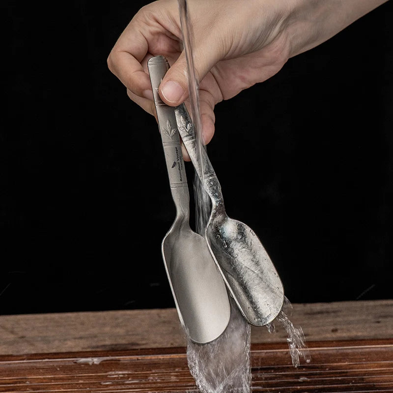 Boundless Voyage Titanium Tea Scoop Long Handle Ultralight Coffee Scoop Portable Loose Leaf Tea Spoon for Camping Home Kitchen