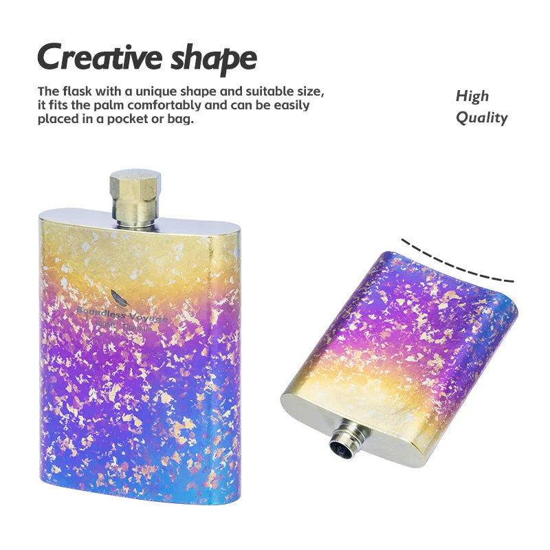 Boundless Voyage Titanium Flask – 100ml, Ergonomic Design, 4 Colors, Leak-Proof Ti3262D