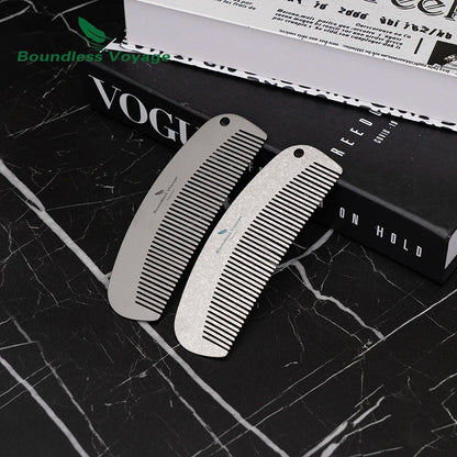 Boundless Voyage Titanium Hair Beard Comb Anti-Static Pocket Comb for Unisex, 2mm Thick, for Home Travel Ti9011B