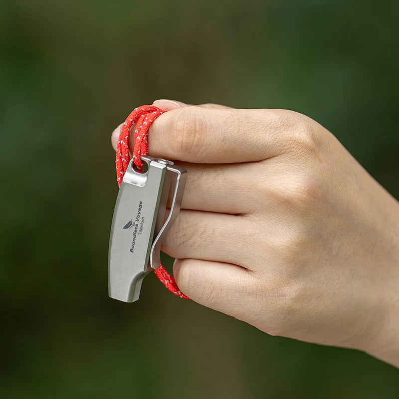 Boundless Voyage 120dB Titanium Survival Whistle Compact Emergency Safety Whistle Ultralight Whistles for Outdoor Hiking Camping Ti9028O