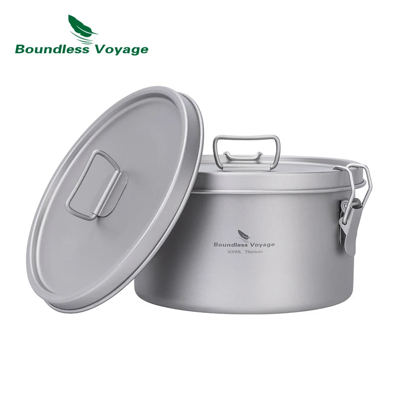 Boundless Voyage Titanium Lunch Box 900ml / 1.5L Leakproof Bento Box with Sealed & Vent Lid Portable Camping Food Container Ti2086C