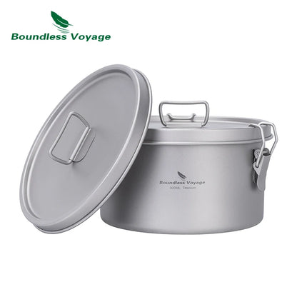 Boundless Voyage Titanium Lunch Box 900ml / 1.5L Leakproof Bento Box with Sealed & Vent Lid Portable Camping Food Container Ti2086C