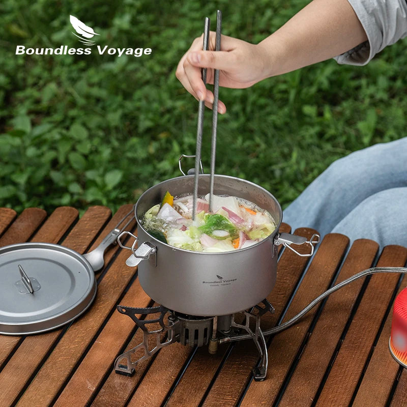 Boundless Voyage Titanium Lunch Box 900ml / 1.5L Leakproof Bento Box with Sealed & Vent Lid Portable Camping Food Container Ti2086C