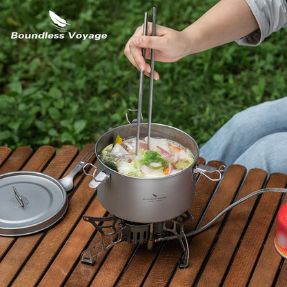 Boundless Voyage Titanium Lunch Box 900ml / 1.5L Leakproof Bento Box with Sealed & Vent Lid Portable Camping Food Container Ti2086C