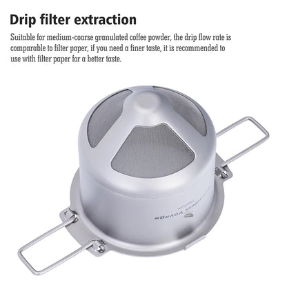 Boundless Voyage Titanium Coffee Drip Filter Ultralight Portable Folding Hanging Ear Mini Hand Brewed Coffee Filter Ti6002P