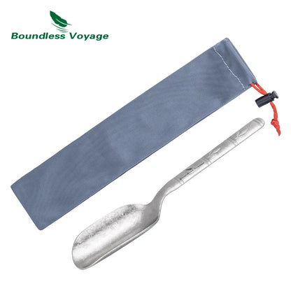 Boundless Voyage Titanium Tea Scoop Long Handle Ultralight Coffee Scoop Portable Loose Leaf Tea Spoon for Camping Home Kitchen
