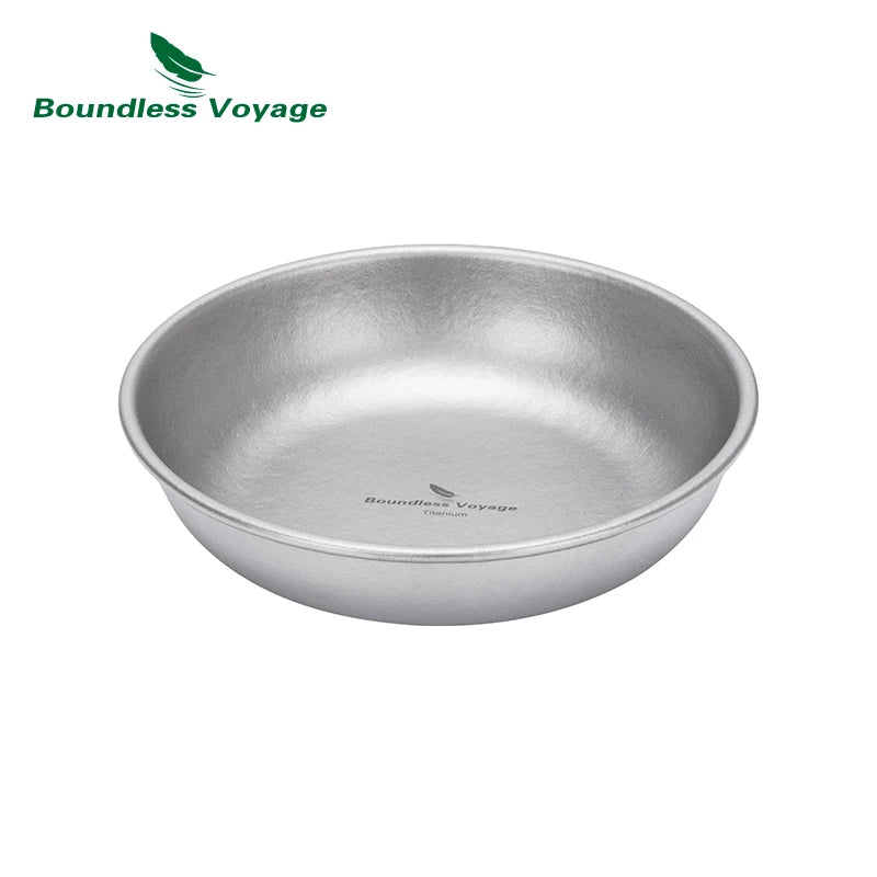 Boundless Voyage Pure Titanium Shallow Plate Set 11.5/15/18.6cm Ultralight Outdoor Camping Side Dishes for Picnic Fruit & Sauce Ti1104T