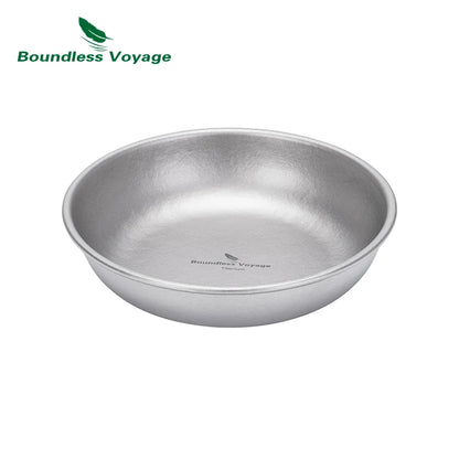 Boundless Voyage Pure Titanium Shallow Plate Set 11.5/15/18.6cm Ultralight Outdoor Camping Side Dishes for Picnic Fruit & Sauce Ti1104T