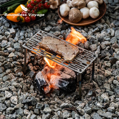 TA1 Pure Titanium Mini Grill Grid 250x110mm Ultralight 145g BBQ Plate With 4 Corner Holes Portable Outdoor Camping Backpacking