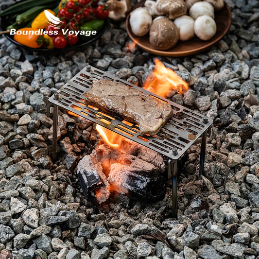 TA1 Pure Titanium Mini Grill Grid 250x110mm Ultralight 145g BBQ Plate With 4 Corner Holes Portable Outdoor Camping Backpacking Ti2023C