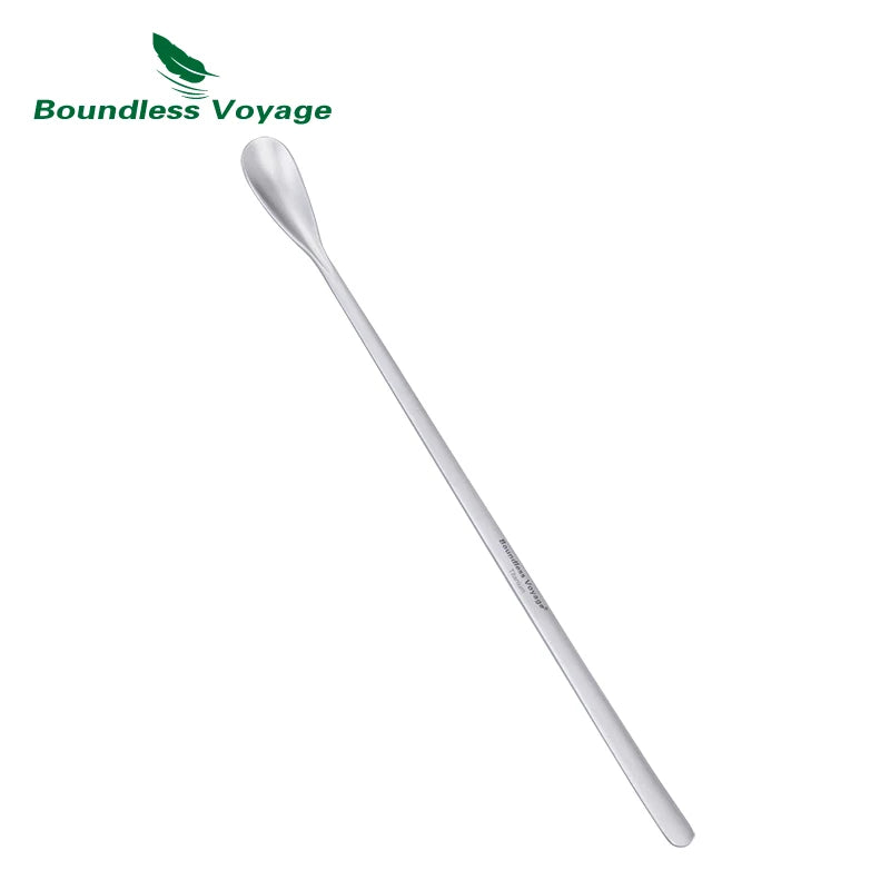 Boundless Voyage Titanium Coffee Spoon Long Handle Tea Spoon Bar Spoon Cocktail Mixing Stirrers for Drink Durable Cutlery Ti1034T / Ti1035T