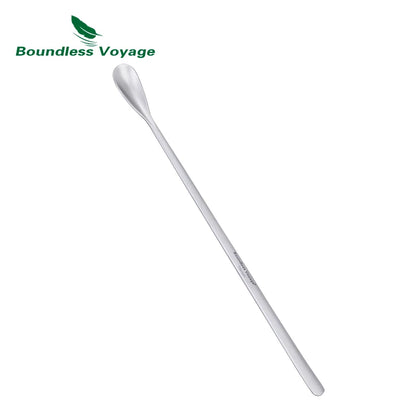 Boundless Voyage Titanium Coffee Spoon Long Handle Tea Spoon Bar Spoon Cocktail Mixing Stirrers for Drink Durable Cutlery Ti1034T / Ti1035T
