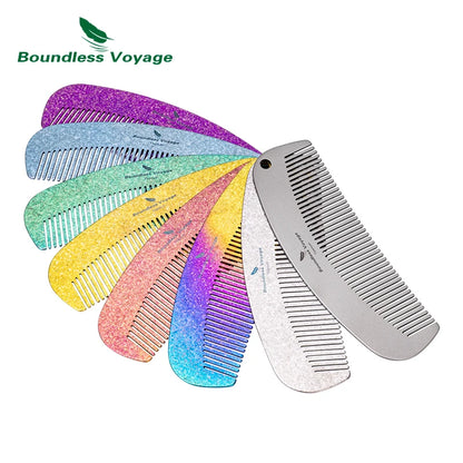 Boundless Voyage Titanium Hair Beard Comb Anti-Static Pocket Comb for Unisex, 2mm Thick, for Home Travel Ti9011B