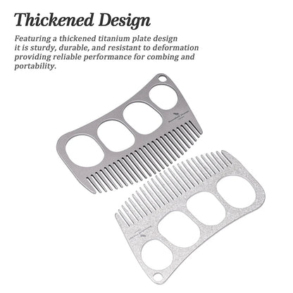 Boundless Voyage Titanium Comb – Four-Hole Design, Anti-Static, 3 Finishes Ti9011C