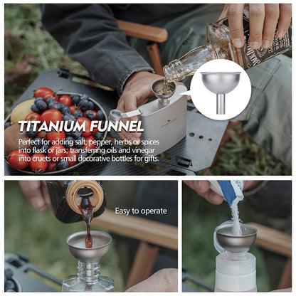Boundless Voyage Titanium Funnel – 3.8cm, Smooth Pour, Dishwasher Safe, Includes Storage Bag Ti3077D