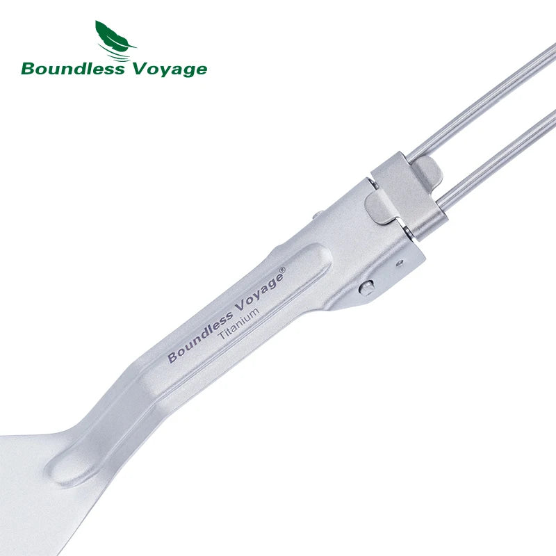 Boundless Voyage Titanium Folding Spatula Frying Shovel Small Camping Kitchen Beefsteak Flat Cooking Spatula Mini Pancake Serve Ti1076T