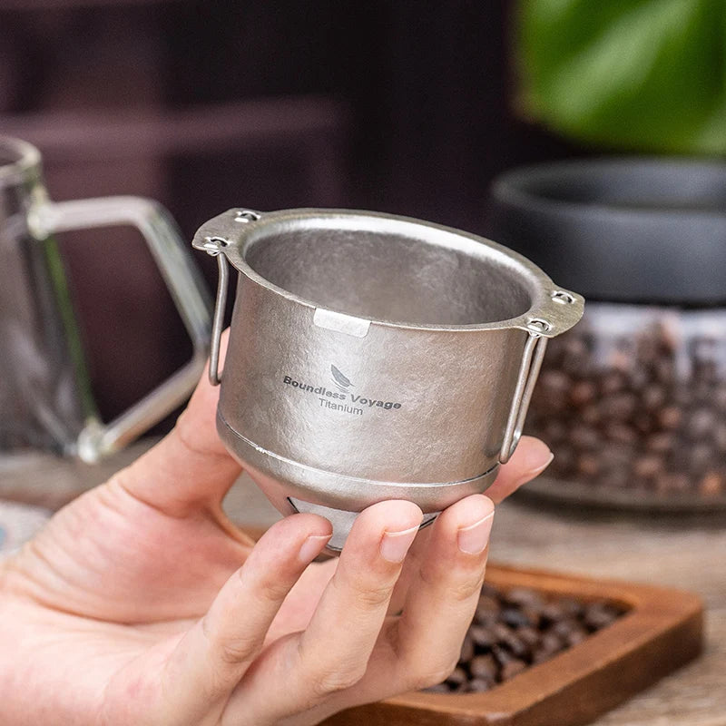 Boundless Voyage Titanium Coffee Drip Filter Ultralight Portable Folding Hanging Ear Mini Hand Brewed Coffee Filter Ti6002P