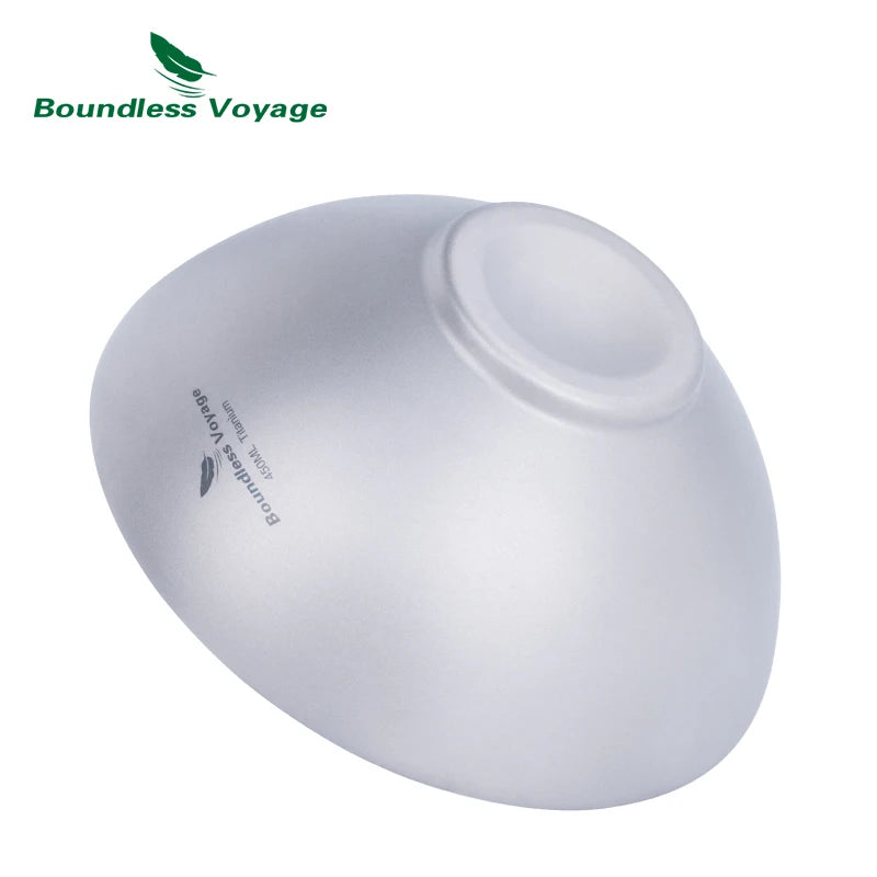 Boundless Voyage Titanium Double Walled Bowl 220ml/450ml Ultralight Durable Bowl for Soup Rice Home Outdoor Camping Travel Ti1086T