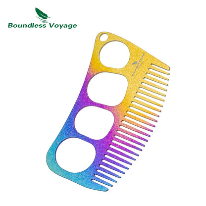Boundless Voyage Titanium Comb – Four-Hole Design, Anti-Static, 3 Finishes Ti9011C
