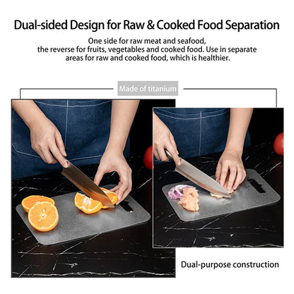 Boundless Voyage Pure Titanium Cutting Board Multifunctional Chopping Board for Kitchen Lightweight Camping Cutting Mat Ti5009P