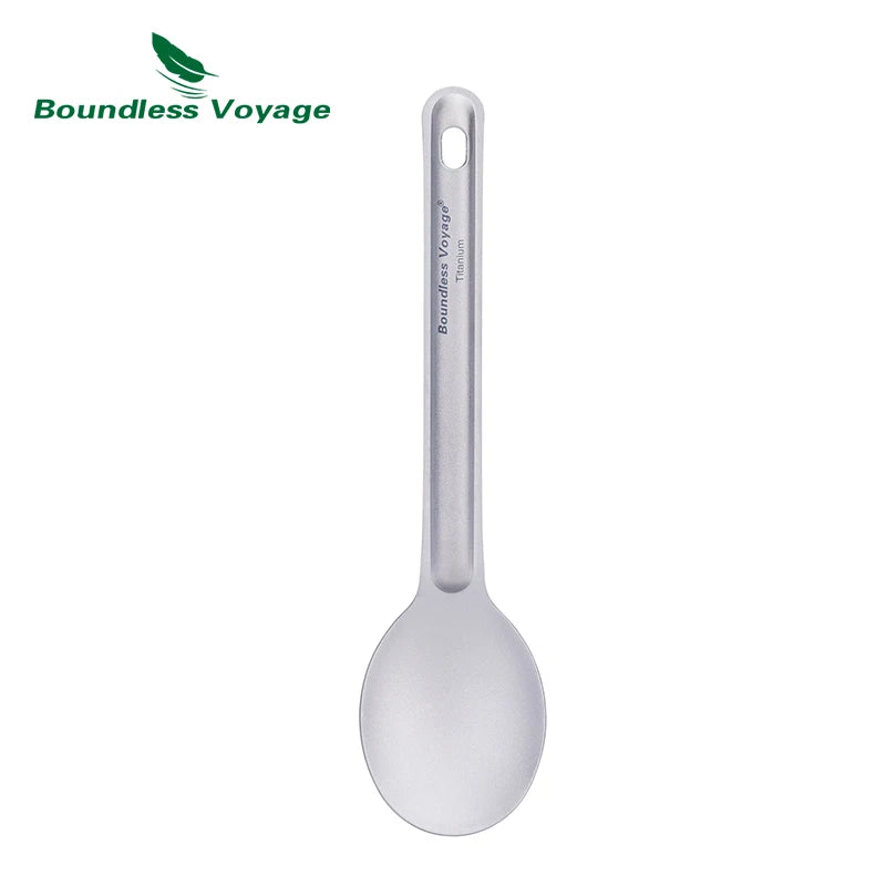 Titanium Spoon Spork Camping Tableware Lightweight Outdoor Travel Flatware Backpacking Hiking Portable Utensils for Kitchen Ti1036T